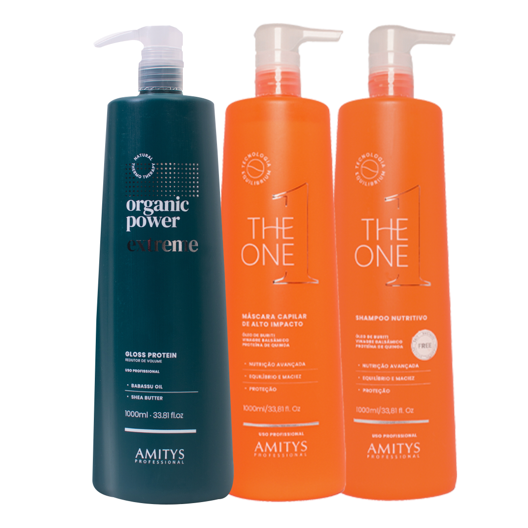 KIT USO PROFESIONAL ORGANIC POWER EXTREME + SHAMPOO & MASCARILLA 1 LITRO THE ONE